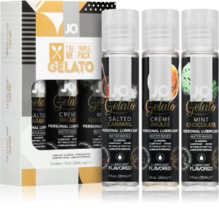 System JO Tri-Me Triple Pack Gelato sada lubrikačních gelů s příchutí
