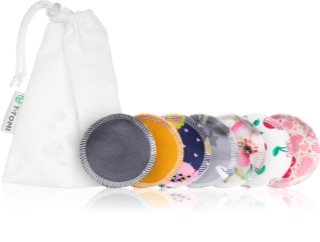 T-TOMI Make-up Removal Pads Set Soft 1 Week płatki do demakijażu wielokrotnego użytku COLOUR + Laundry Wash Bag 7 szt.