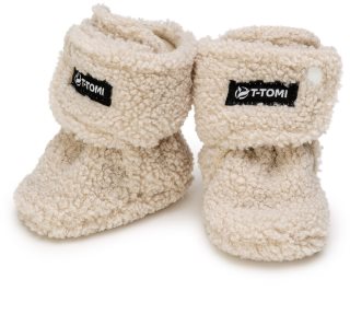 T-TOMI TEDDY Booties Cream baby shoes 6-9 months 1 pc