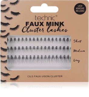 Technic Cosmetics Faux Mink Cluster Lashes umelé mihalnice s lepidlom 54 ks