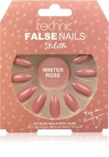 Technic Cosmetics False Nails Stiletto накладні нігті Winter Rose 24 кс