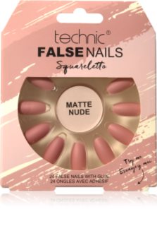 Technic Cosmetics False Nails Sqarletto műköröm Matte Nude 24 db