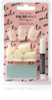 Technic Cosmetics False Nails Short Square накладні нігті з клеєм 48 кс