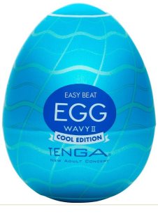 Tenga Egg Wavy II Cool Edition masturbator za enkratno uporabo 6,5 cm