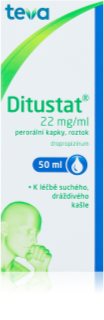 TEVA PHARMA Ditustat 22 mg/ml perorální kapky, roztok na suchý dráždivý kašel 50 ml
