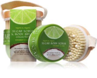 The Somerset Toiletry Co. Tropical Fruits Coconut & Lime peeling corporal de açúcar + escova 150 g