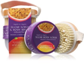 The Somerset Toiletry Co. Tropical Fruits Mango & Passionfruit peeling corporal de açúcar + escova 150 g