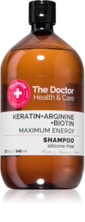 The Doctor Keratin + Arginine + Biotin Maximum Energy Shampoo mit Keratin für mehr Glanz und Festigkeit der Haare