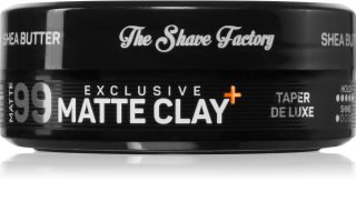 The Shave Factory Exclusive Matte Clay arcilla moldeadora de acabado mate para el cabello fijación ultra fuerte 150 ml