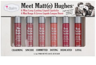 theBalm Meet Matt(e) Hughes Mini Kit Vedelhuulepulkade komplekt pikaajalise mõjuga