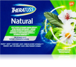 Theratuss Natural pastilky na podporu normálnej funkcie dýchacieho ústrojenstva 16 ks