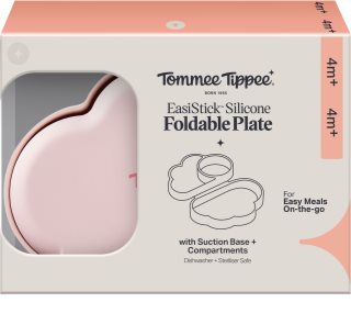 Tommee Tippee EasiStick™ Silicone Foldable Plate Lunch Box 4m+ Pink 1 pc