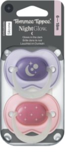 Tommee Tippee NightGlow Soother 6-18m биберон Girl 2 бр.