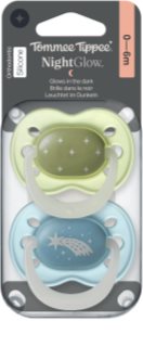 Tommee Tippee NightGlow Soother 0-6m chupeta Boy 2 un.