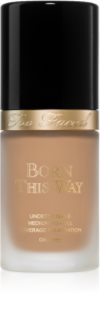 Too Faced Born This Way Flawless Coverage Natural Finish Foundation intensyvaus maskuojamojo poveikio makiažo pagrindas natūraliai išvaizdai atspalvis Golden Beige 30 ml