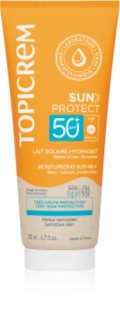 Topicrem Sun Protect Moisturizing Sun Milk SPF50+ Mitrinošs sauļošanās pieniņš SPF 50+ 200 ml