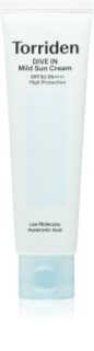 Torriden Dive In Mild Sun Cream fluide solaire minéral visage pour un effet naturel SPF 50+ 60 ml