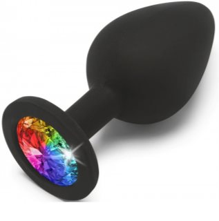 Toyjoy Rainbow Booty Jewel Plug anal black 8 cm
