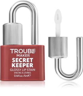 Trouble Maker Secret Keeper Lip Gloss Stain rossetto labbra per un effetto lunga durata colore Trickish Caramel Nude 5 ml