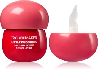 Trouble Maker Little Pudding Lip + Cheek Mousse trucco multifunzione per labbra e viso colore Bunny Baby Pink 5 g