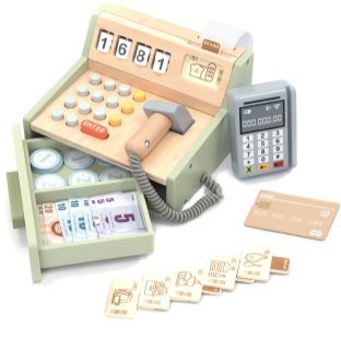 UMU Toys Wooden Cash Register aktiivilelu puinen 3y+ 1 kpl