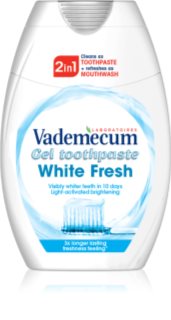 Vademecum 2 in1 White Fresh zubná pasta a ústna voda 2v1 s bieliacim účinkom 75 ml