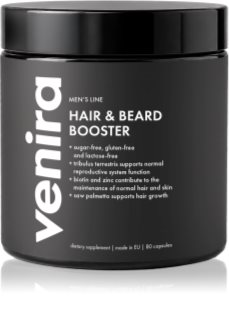 Venira Hair & beard booster kapsuly vlasy, nechty a pokožka pre mužov 80 cps