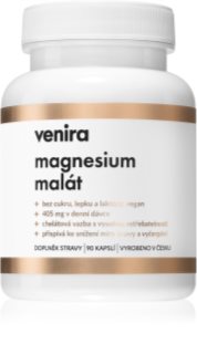 Venira Magnesium malát kapsle pro podporu snížení míry únavy a vyčerpání, normální stav zubů, kostí a svalů 90 cps