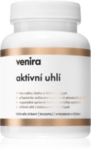 Venira Aktivní uhlí kapsle pro podporu zažívání 90 cps