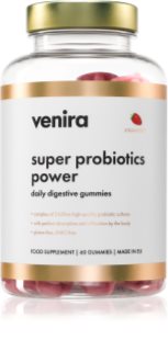 Venira Super Probiotics Power gumoví medvídci s probiotiky příchuť Strawberry 60 ks