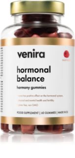 Venira Hormonal Balance žvýkací medvídci na podporu hormonální rovnováhy příchuť Raspberry 60 ks
