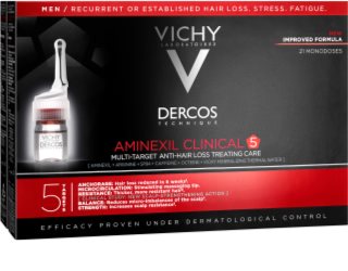 Vichy Dercos Aminexil Clinical 5 cielená starostlivosť proti vypadávaniu vlasov pre mužov 21 x 6 ml