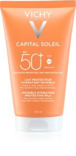 Vichy Capital Soleil Invisible Hydrating Protective Milk leite protetor para rosto e corpo SPF 50+ 150 ml