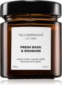 Vila Hermanos Apothecary Fresh Basil & Rhubarb dišeča sveča 140 g