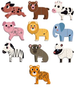 Vilac Funny Animal Magnets ímãs de madeira 2y+ 30 un.