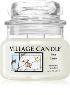 Village Candle Pure Linen αρωματικό κερί (Glass Lid) 262 γρ