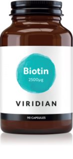Viridian Nutrition Biotin 2500 ug kapsle pro vlasy, nehty a pokožku 90 cps