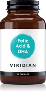 Viridian Nutrition Folic Acid with DHA kapsuly pre ženy tehotné, dojčiace alebo plánujúce tehotenstvo 90 cps