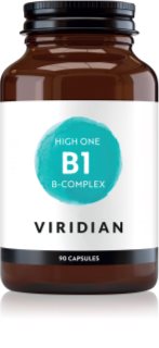Viridian Nutrition High One B1 B-Complex komplex vitamínu B pro normální činnost nervové soustavy a krásnou pleť 90 cps
