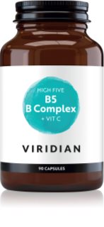 Viridian Nutrition High Five B5 B Complex + Vit C komplex vitamínu B pro normální činnost nervové soustavy a krásnou pleť 90 cps