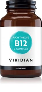 Viridian Nutrition High Twelve B12 B-Complex kapsle pro normální činnost nervové soustavy a krásnou pleť 90 cps