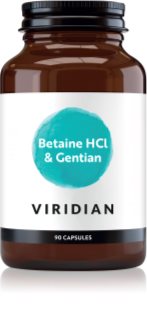 Viridian Nutrition Betaine HCL & Gentian podpora trávenia 90 cps