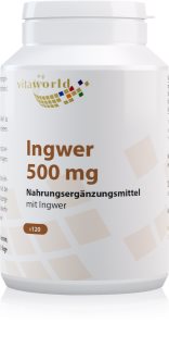 Vita World Ingwer 500 mg Nahrungsergänzungsmittel für Ihr Wohlbefinden 120 Kapseln