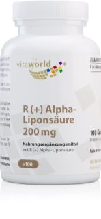 Vita World R (+) Alpha-Liponsäure 200 mg Nahrungsergänzungsmittel für Ihr Wohlbefinden 100 Kapseln