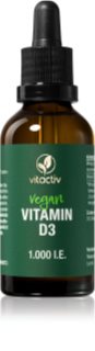 Vitactiv Vitamin D3 1.000 I.E. Tropfen für eine normale Funktion des Immunsystems, gesunde Knochen und Zähne und gute Muskelaktivität 50 ml