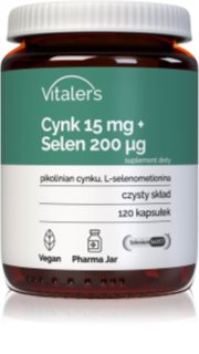 Vitaler's Cynk 15 mg + Selen 200 µg kapsułki dla prawidłowego funkcjonowania organizmu 120 caps.