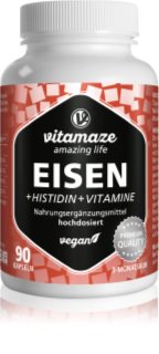 Vitamaze Iron 20 mg + Histidine + Vitamins Kapseln zur Unterstützung der Blutbildung 90 Kapseln