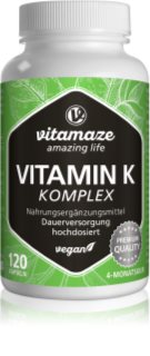 Vitamaze Vitamin K Complex Kapseln zur Förderung der Gesundheit von Knochen und Gelenken 120 Kapseln