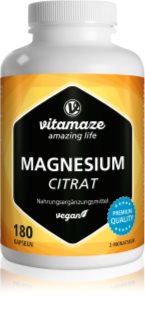 Vitamaze Magnesium Citrat Kapseln für die effektive Magnesiumergänzung 180 Kapseln