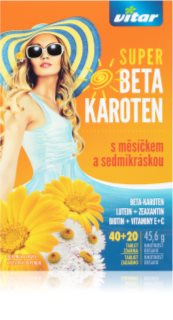 Vitar Super Beta-karoten s nechtíkom a sedmokráskou tablety pre krásne opálenie a zdravú pokožku